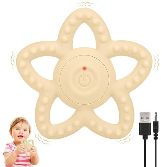 Vibrating Sensory Chew Toy, Teether Teething Toys for Baby 6-18 Months, Sensory Toys for Kids with Autism&Toddler Travel Essential - 3X Vibration Settings, Gifts for Boys Girls
