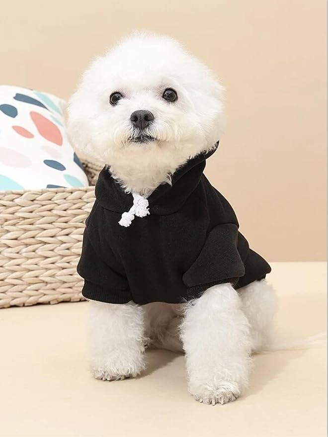 QWINEE Basic Dog Hoodie Sweatshirt Puppy Sweater Warm Cat Costumes Pet Clothes - Image 2