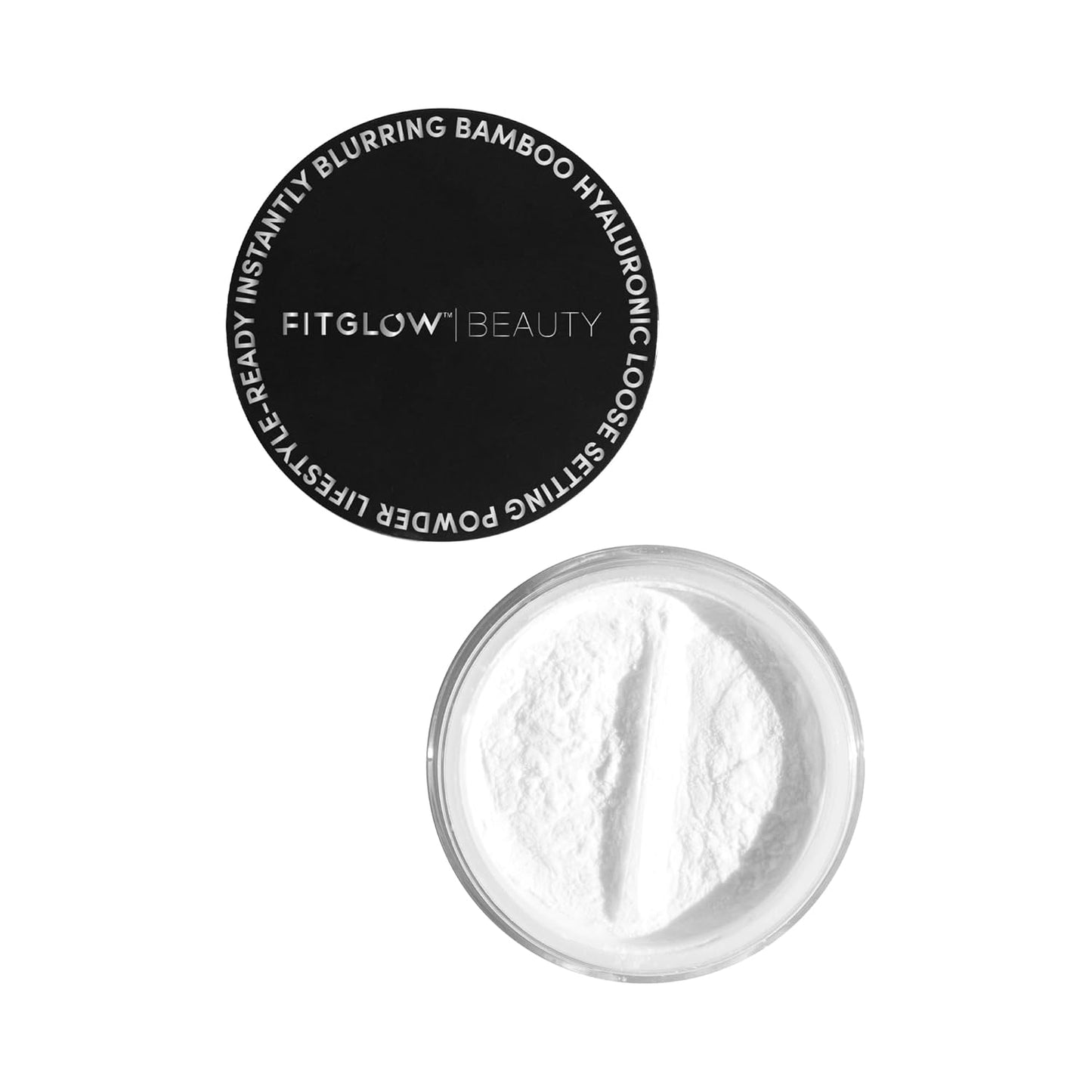 Fitglow Beauty Bamboo Hyaluronic Loose Setting Powder | Translucent Vegan Organic | Weightless Photo Finish | Pore Blurring | Natural Shine & Oil Control Makeup Finishing Powder | .32 oz / 9g