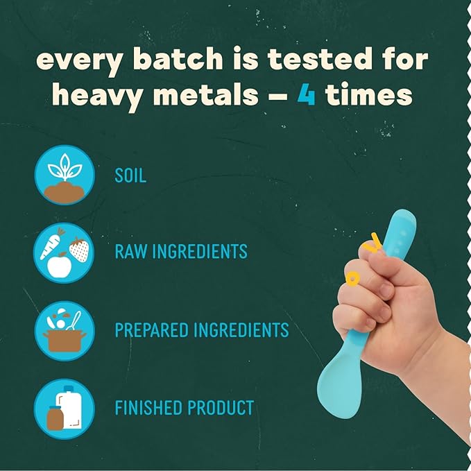 Babylife Organics Stage 2 - Plum, Pear, Strawberry & Banana, 3.5 Ounce Pouch (6 Pack) - Heavy Metal Safe, Organic Baby Food