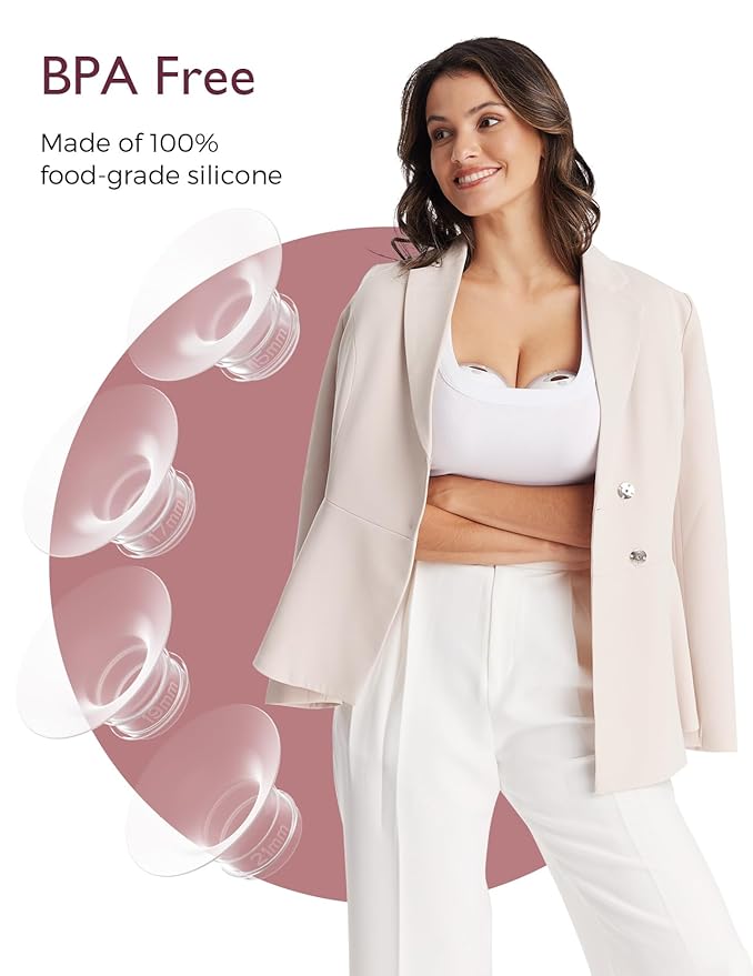 Momcozy Original Replacement Accessories for M5| M6| M9, Food-Grade Silicone & BPA Free, Original Breastfeeding Parts, Inserts 19mm, 4 Pack