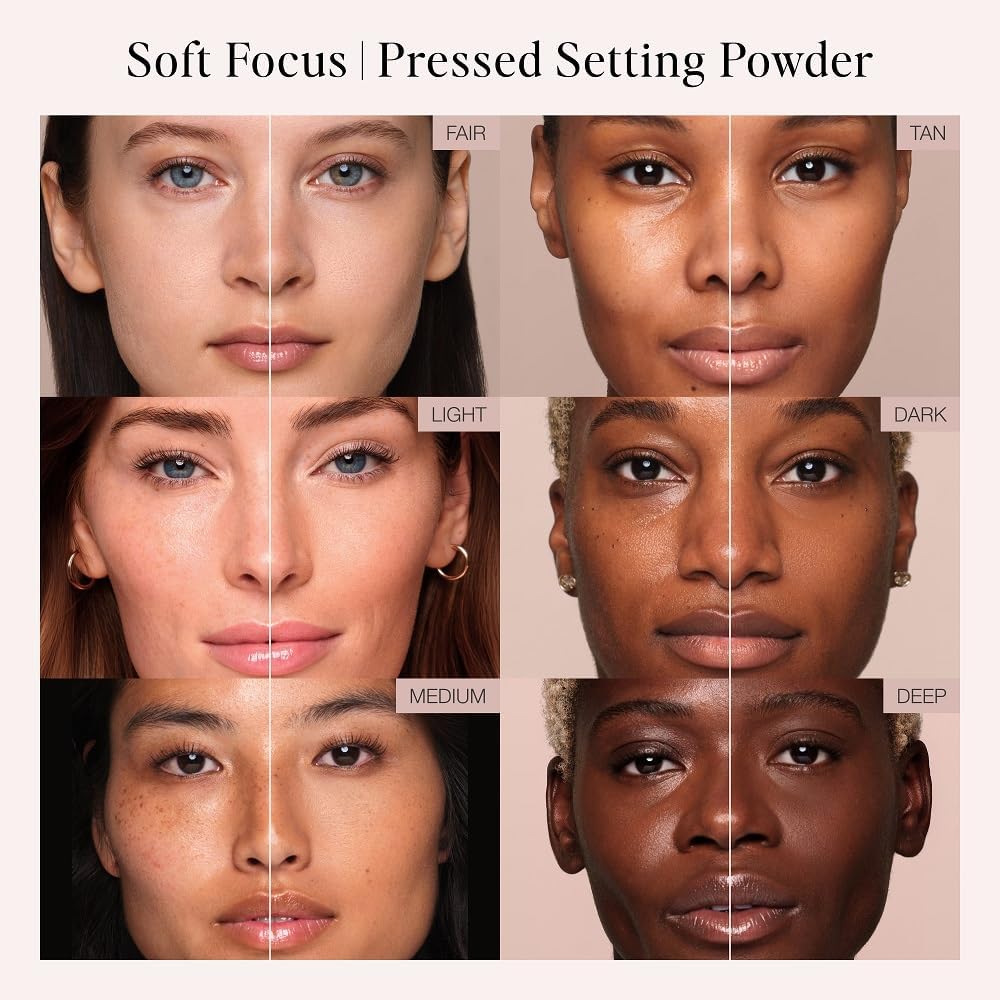 Jouer Soft Focus Hydrate & Setting - Pressed Powder with Matte Finish - Blurring Powder for Fine Lines and Pores - Set Face Makeup Foundation or Concealer - Translucent