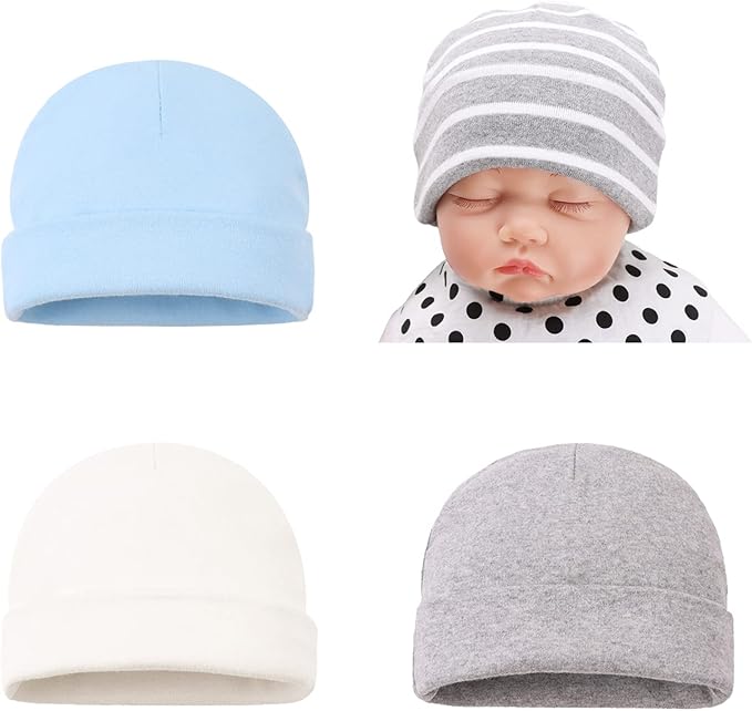 Bamery Cotton Baby Girl Hat Preemie Boys Beanie Newborn Hospital Hats Winter Infant Hats for Girls