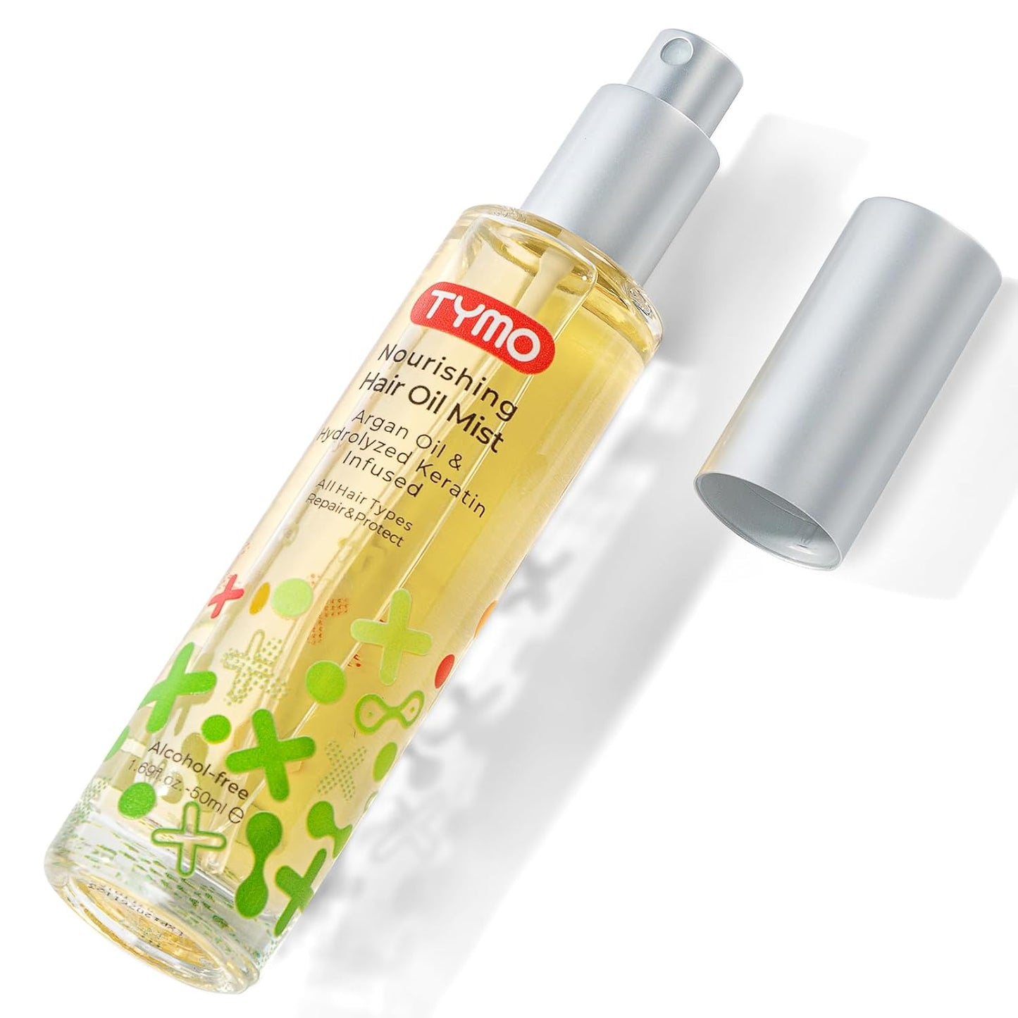 TYMO Argan Hair Oil Spray - Hydrating Veganic Natural 6 Blend Oil for Frizzy & Dry Hair, Organic Pure Formula, Daily Use for Hair, Smooth Damaged Ends, Olive Oil Infused, Add Shine