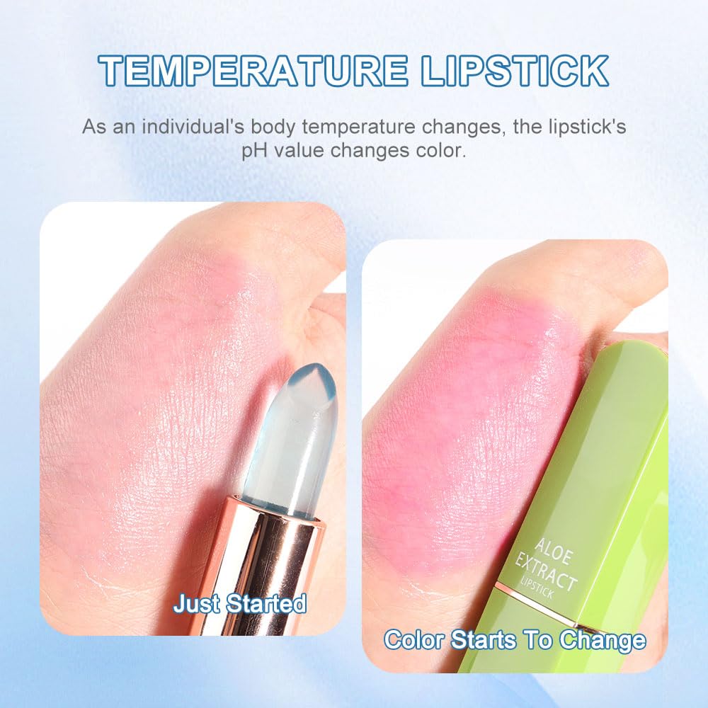 Jelly Color Changing Lipstick Queen,Mood Moisturizer Long Lasting Lip Care Lip Balm Magic Waterproof Lip Gloss Glossly Makeup Lipstick Set for Women (1pc 02#natural nude red)