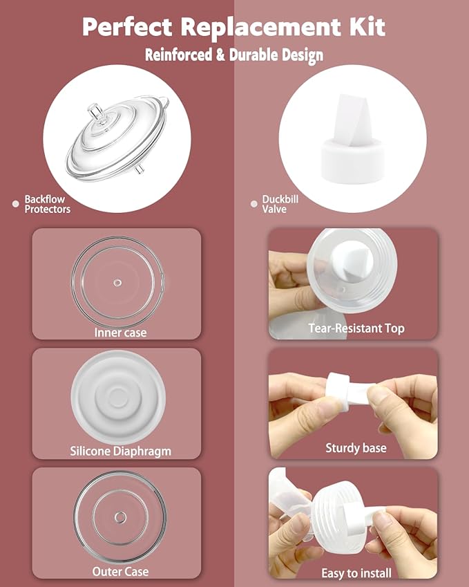 4packs 27mm Full Breast Replacement Pump Parts for Spectra S1 S2 9 Plus Synergy Gold Include 13mm Flange,Valve,Backflow Protector,Tube,Bottle,Caps, Fit for Motif Luna Cimilre Ameda MYA Pump