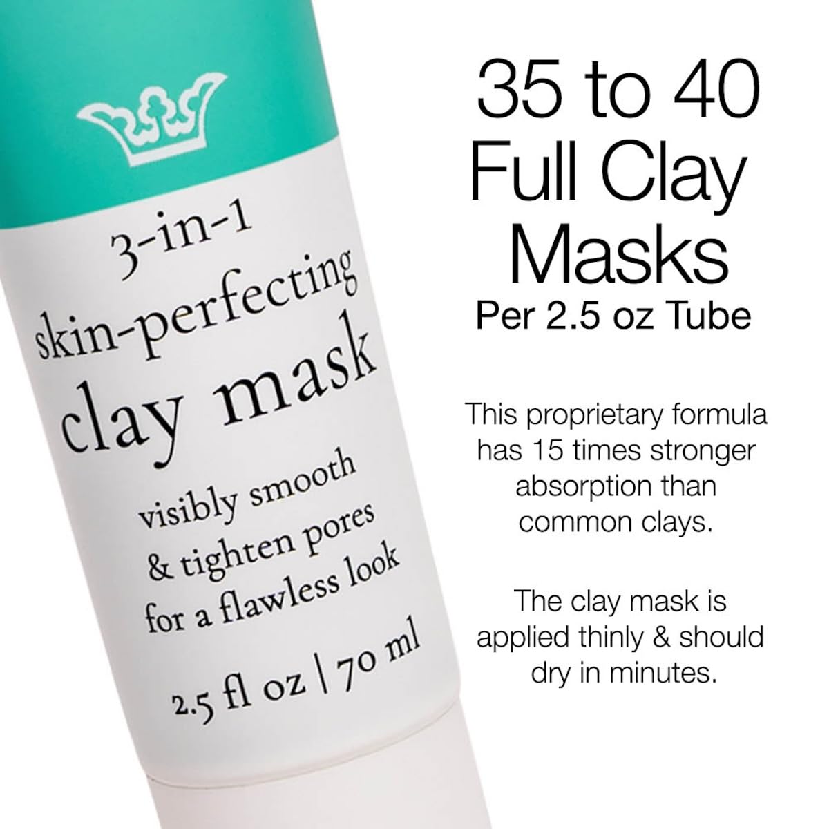 GUNILLA Skin Perfecting Clay Mask, Vegan, No Additives, 3-in-1 Deep Pore Cleansing Facial Mask, Refining, Detox & Spot Treatment, All-Natural, Pro-Grade, 35 Clay Masks 2.5 fl oz - Made in Sweden.