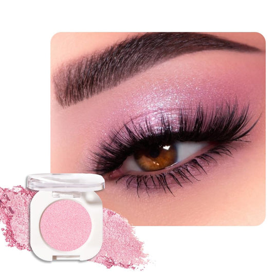 Pink Shimmer Eyeshadow Palette for Women, Single Monochrome Eye Shadow Makeup, Shiny Pressed Powder, Blendable Natural sombras para ojos, Holographic,Vegan,Travel -29