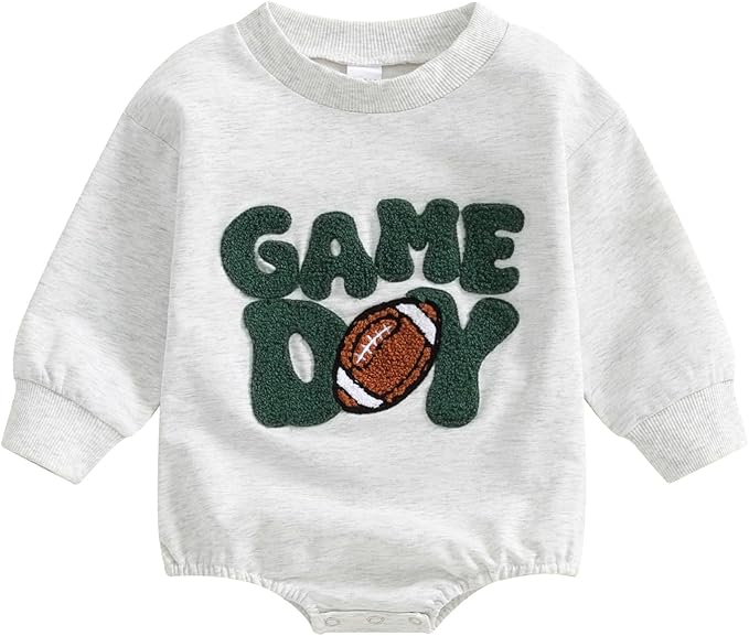 VISGOGO Newborn Infant Baby Boy Girls Oversized Romper Little Dude Sweater Onesie Coming Home Outfit Neutral Clothes