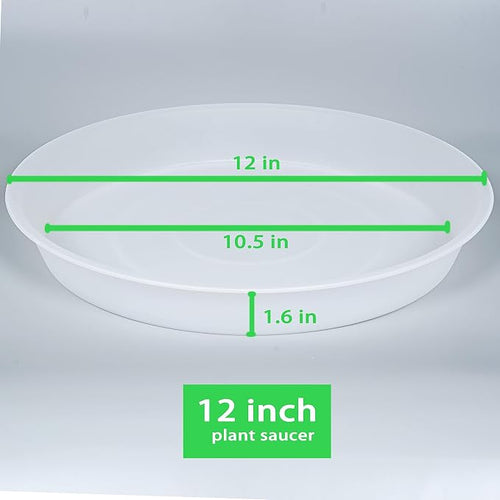 2 Pack of 12 inch Plant Saucer, 1.7" Depth Tray, Large Deep Garden Plastic - Image 2