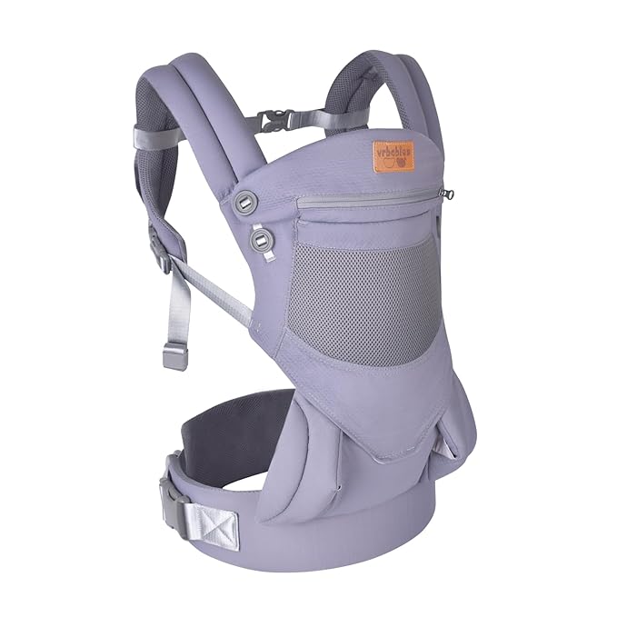 Baby Carrier Newborn to Toddler,Ergonomic Safe Soft Breathable Infant Carrier with Adjustable Head Neck Support - Outdoor Kangaroo Front & Back Carry Baby Carriers for Baby 8-40lbs(Grey