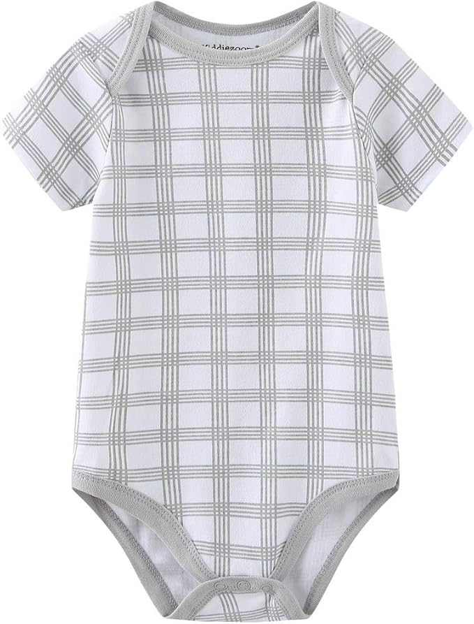 Kiddiezoom Newborn Baby Unisex Cotton One-Piece Bodysuits Baby Gift 5-Pack Baby Clothes