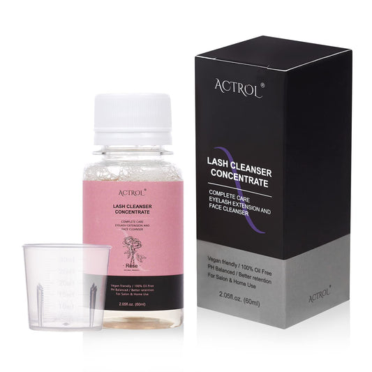 Eyelash Cleanser Concentrate 60ml Rose Professional Lash Shampoo Foaming Cleanser DIY Wash for Extensions Lashes with Salon Home Care-Makes 12Bottles