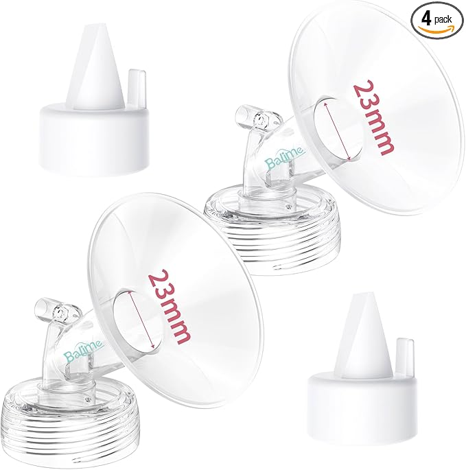 Electric Breast Pump Parts Compatible with Spectra S1/S2/9 Plus, 2Pcs Duckbill Valves and 2Pcs 23mm Flange (Not Original Spectra Accessories)