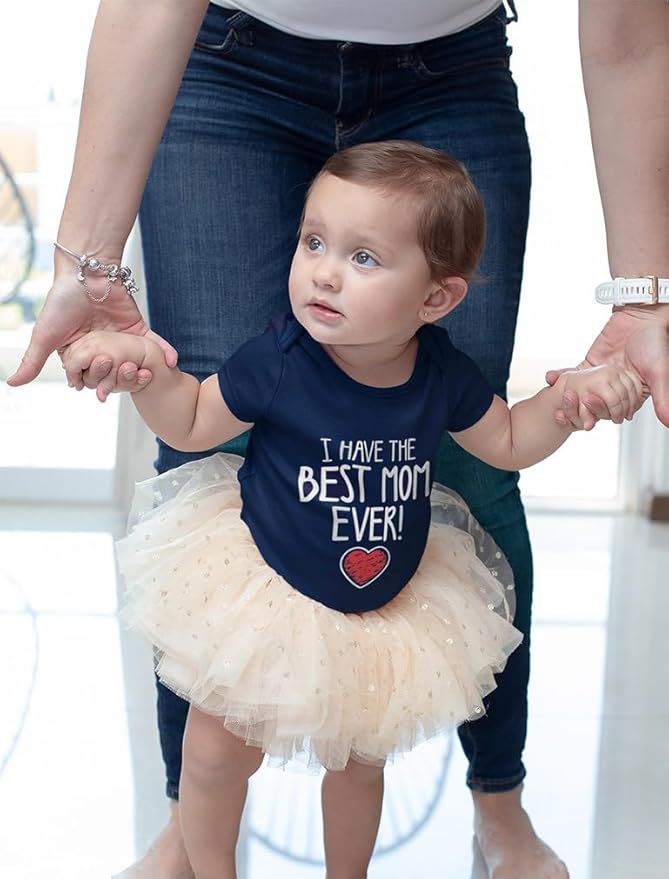 Tstars I Have the Best Mom Ever Baby Bodysuit Newborn Outfit Gift for Baby Shower or First Mother's Day