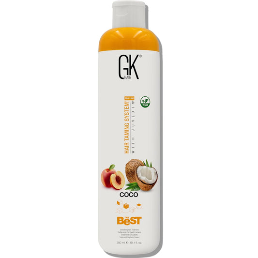GK HAIR Global Keratin The Best COCO (10.1 Fl Oz/300ml) Smoothing Keratin Hair Treatment - Professional Brazilian Complex Blowout Straightening For Silky Smooth & Frizz Free Hair