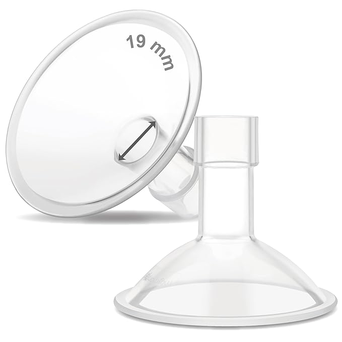 Maymom MyFit Crater Series 19mm Two-Piece Design Small Breastshield Compatible with Medela Breast Pump Parts; Replace Shields; Fit Flex Connector; 2pc