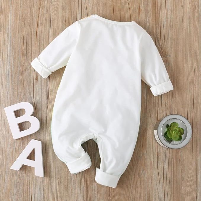 Cute Giraffe + Zebra With Floral Print Long Sleeve Baby Girl Clothes White Jumpsuit baby girl bodysuit