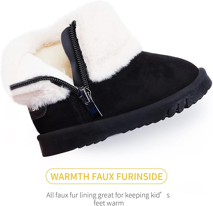 BMCiTYBM Girls Boys Snow Boots Warm Winter Fur Lined Baby Shoes (Infant/Toddler/Little Kid)