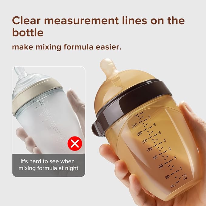 Thyseed Silicone Natural Breast-Like Bottle with Nipple(10+ Months),8oz，1pack