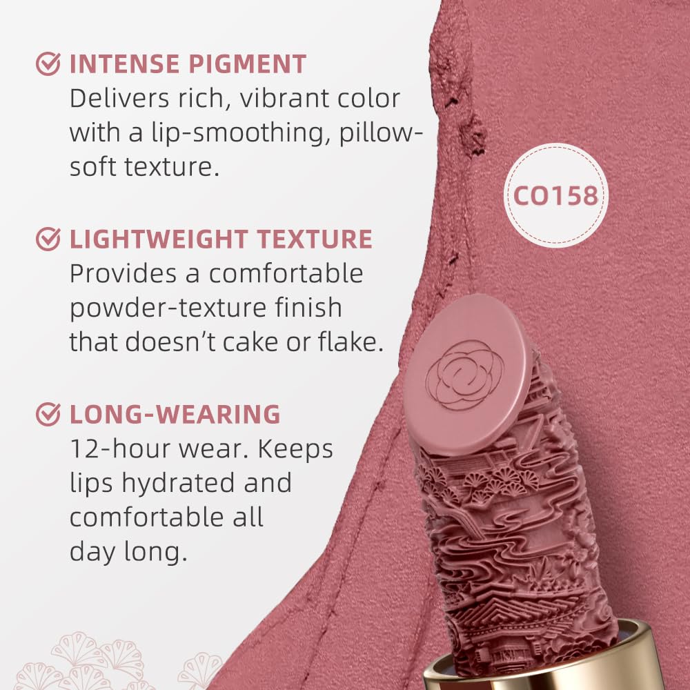 Catkin Semi-Matte Lipstick Hydrating High Impact Color Infused with Vitamin E and Avocado Oil Smooth Soft Texture Long Lasting Matte Finish 158