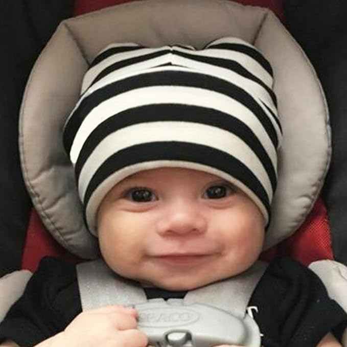 DRESHOW BQUBO 8 Pack Unisex Baby Beanie Hat Infant Toddler Kid Hats Baby Soft Cute Knit Cap Nursery Beanie