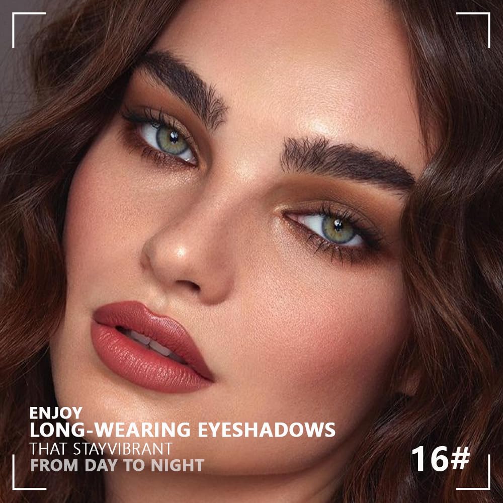 Kaely Powder Eyeshadow Quad, Light-Medium Matte Eyeshadow Palette Makeup, Neutral Eye Shadow Palette for Older Women Pigmented Waterproof, sombras para ojos, Blendable, Cruelty-free, 16