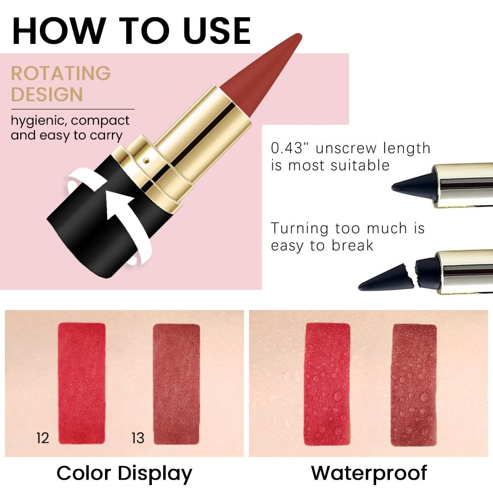 Kaely 2Pcs Red Dark Red Gel Eyeliner Pencil Set,Waterproof Color Colored Eye Liner Crayon,Cat Eye Stencil Gothic Halloween Makeup,Face Paint Eye Black Stick,delineadores de colores para ojos