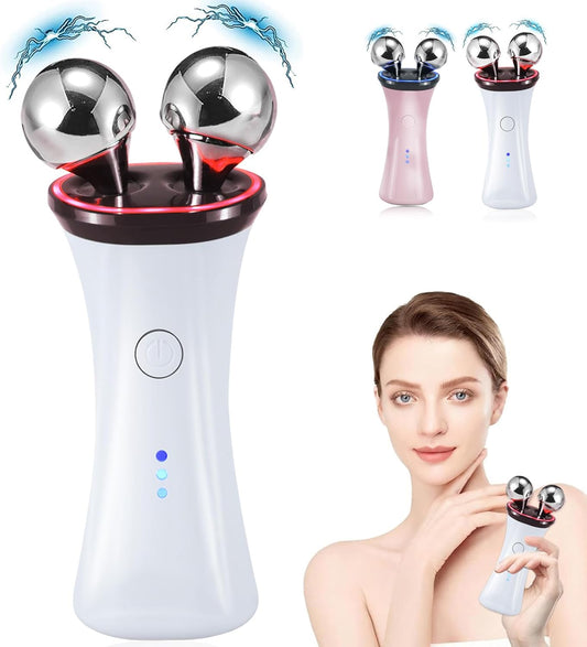 Microcurrent Facial Device - Electric Face Lifting & Toning for Face & Neck for Mother & Companion - Handheld Skin Care Device (White)