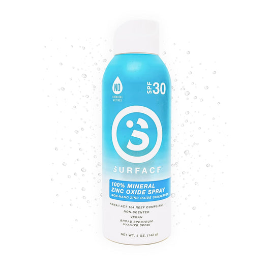 Surface Mineral Sunscreen Spray SPF 30 for Body, Lightweight Non-Nano Zinc Oxide Formula, Reef Friendly, Broad Spectrum UVA UVB Protection, Water Resistant Sun Care for 80 Minutes Outdoor Use, 5oz