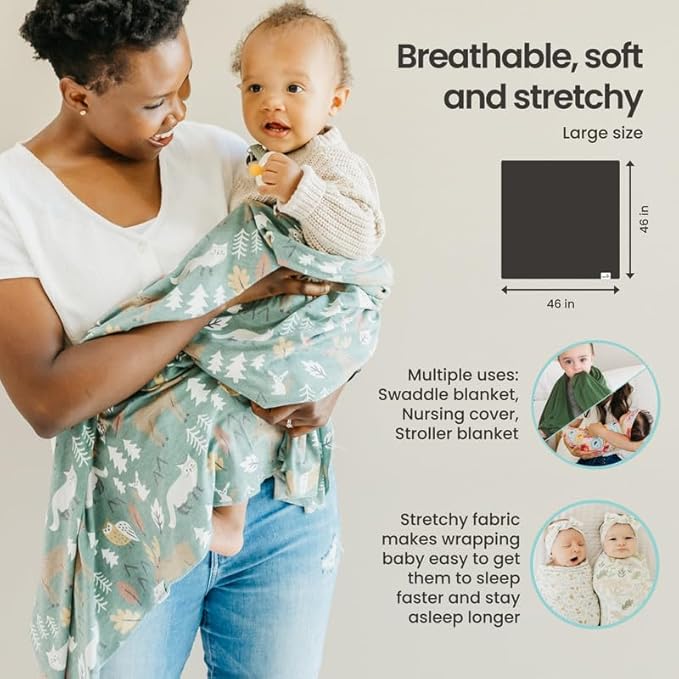 Copper Pearl Baby Swaddle Blanket - Premium Knit Baby Blanket, Large Soft Stretchy Receiving Blankets for Baby Boy and Girl, Swaddles for Newborn, Infant, and Toddler (Lucky)