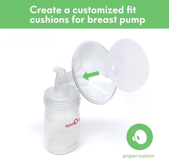 Mompmuri Breast Pump Cushion – XL | Breast Pump Accessory, Sizing Insert for Flange Shields | Elastic Nipple Flange Inserts | Silicone Lacteck Flange | Compatible with Flange Sizes 30-35mm (2 pc)