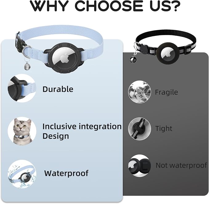 AirTag Cat Collars, Stretchy Collar - Image 2
