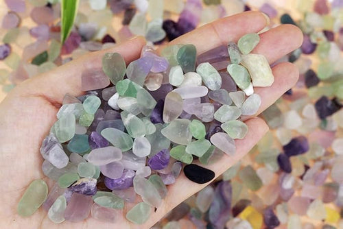 1lb Fluorite Aquarium Gravel Rocks Natural Tumbled Healing Crystal Chips Bulk - Image 2