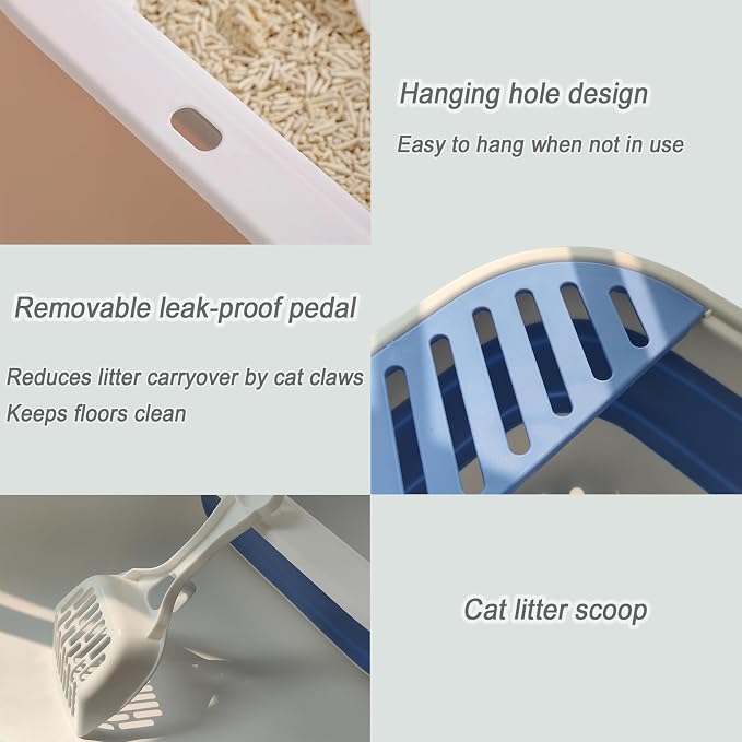 Senior Cat Litter Boxes, Collapsible Open Low Entry Cat Litter Pan - Image 5