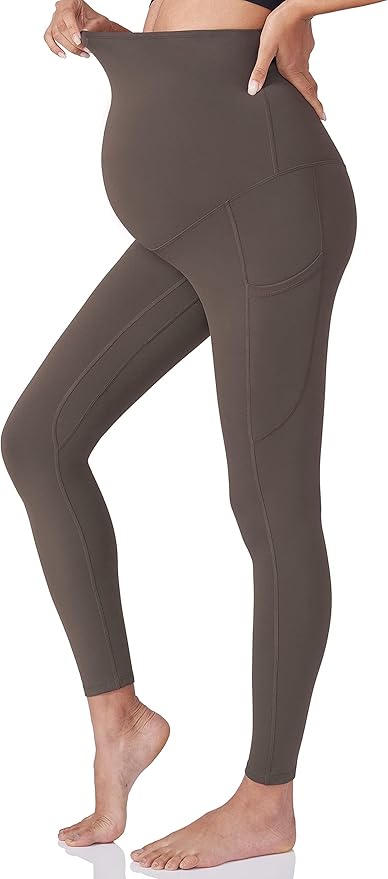 POSHDIVAH 3 Pack Women's Maternity Workout Leggings Over The Belly Pregnancy Yoga Pants with Pockets