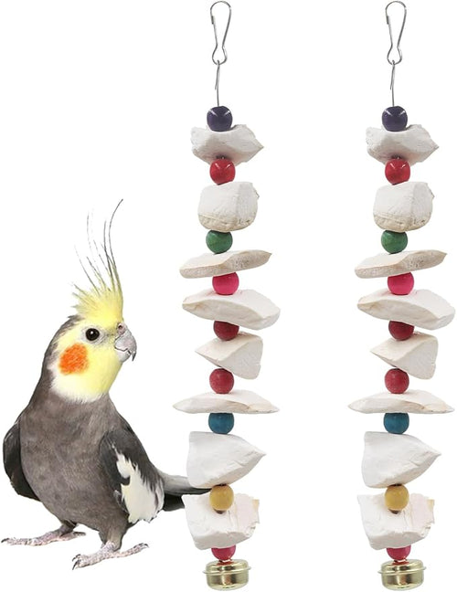 2 Pack Bird Toys with Cuttlebone, Parakeet Toys, Bird Beak Grinding Stone by Unknown