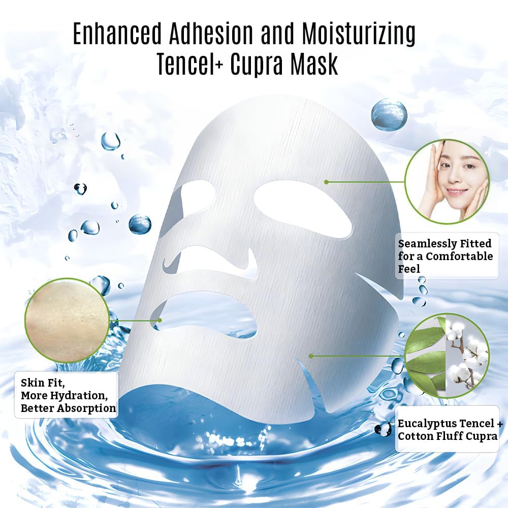 Leaders Mediu Amino Firming & Lifting Facial Sheet Mask | Amino Acid Complex, Vitamin A, Collagen | Reduces Fine Lines, Improves Elasticity, for All Skin Types (10 Sheets)