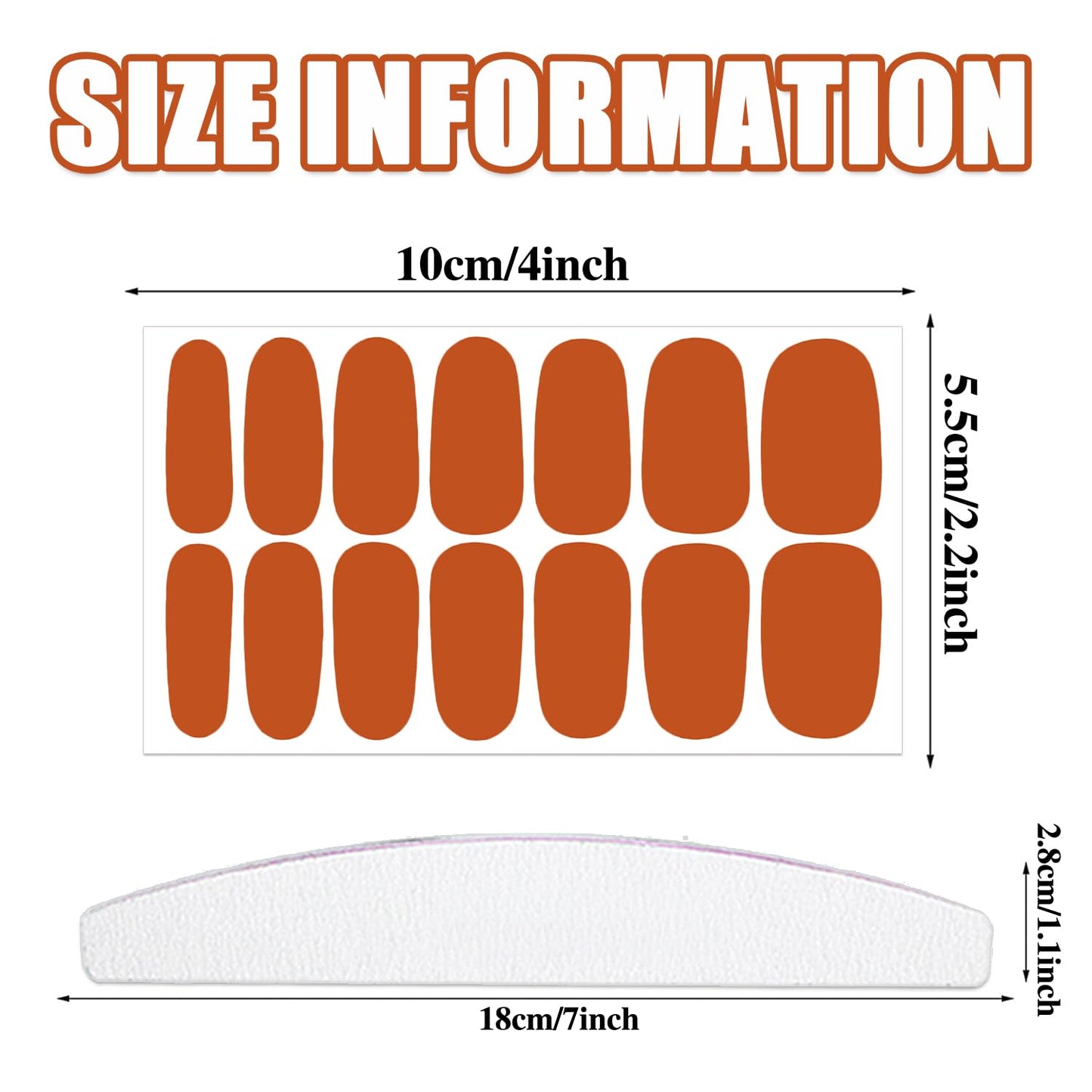 WOKOTO 20 Sheets Orange Nail Strips for Women Nails Multi-Color Orange Brown Nail Polish Strips Solid Nail Stickers Full Nail Wraps Nail Polish Stickers Gel Nail Strips for Nails Decorations