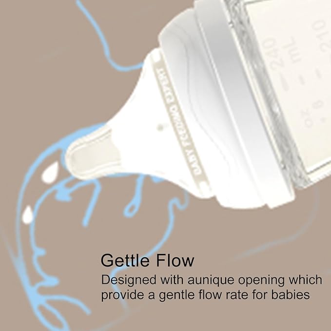 Natural Glass Baby Bottles Gentle & Extra Slow Flow, Newborn Breastfeeding Bottle with Anti Colic Nipple for 0 Months Babies, 3 Packs (Brown (8 Ounce), 1 Count (Pack of 3))