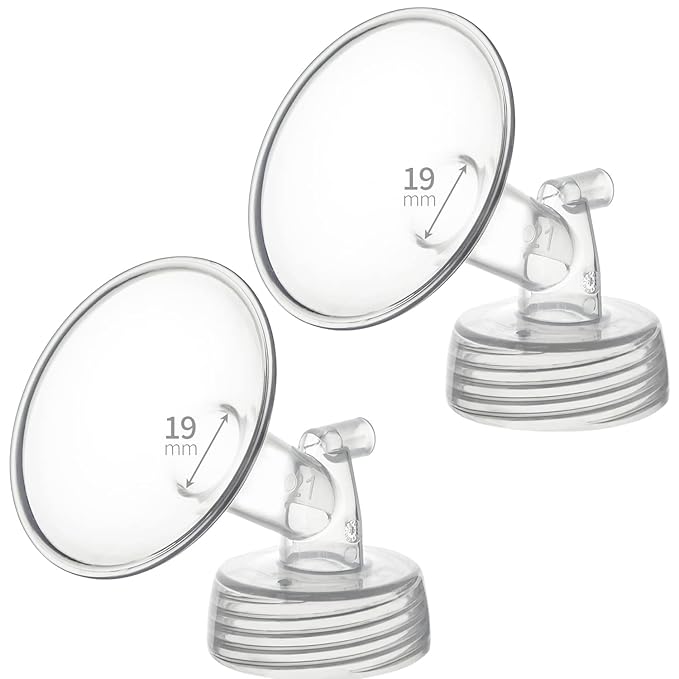 19mm 2 pc Flange Compatible with Spectra S2 S1 9 Plus Ameda MYA Motif Luna Cimilre Breastpumps Replacement to Spectra Pump Parts and Spectra Flange. Compatible with Spectra Parts/Accessories