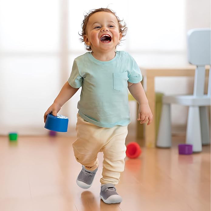 Baby Walking Shoes Toddler Girl Boy Soft Sole Breathable Cotton Canvas Shoes Infant Lightweight Non-Slip Safer Slip-on First Walkers Shoes Casual Tennis Wide Sneakers Rubber Soles Running Outdoor