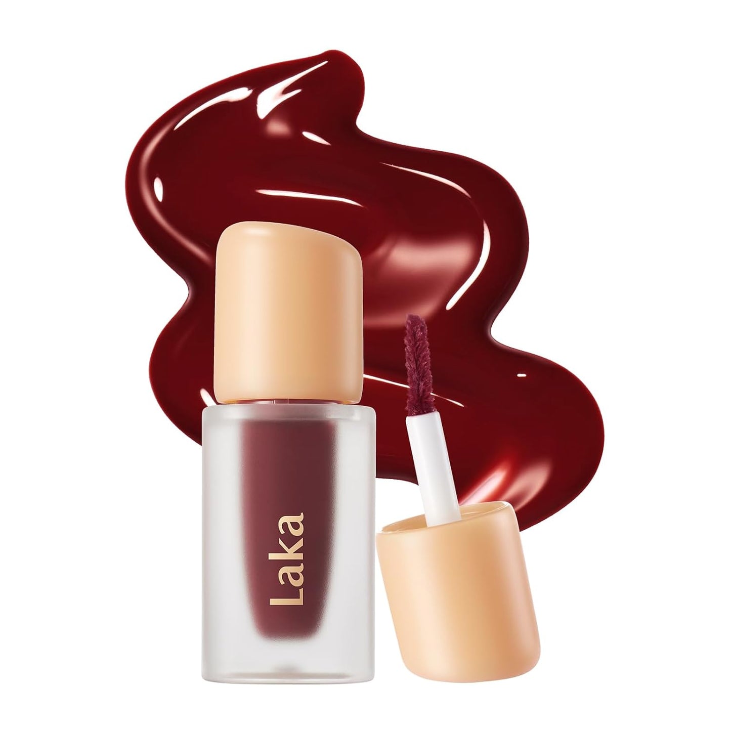 Laka Fruity Glam Lip Tint Mini, Glowing Lip Stain with Wide Color Spectrum, Hydrating & Lightweight Texture, Long-Lasting Bold Stain, Non-Sticky, Vegan, K-Beauty (#120 Caffeine Rose)