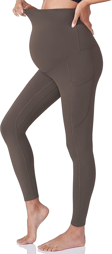 POSHDIVAH 3 Pack Women's Maternity Workout Leggings Over The Belly Pregnancy Yoga Pants with Pockets