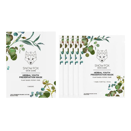 Snow Fox Herbal Youth Mask with Elasticity Production and Collagen Boost, 5-Pack