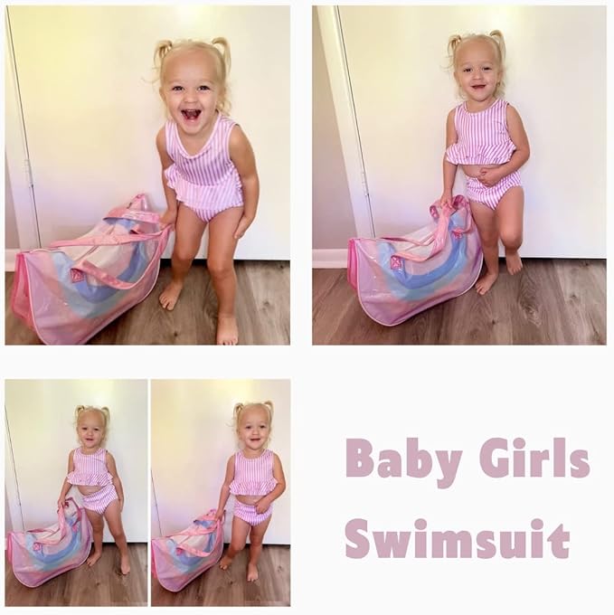 Aalizzwell Toddler Baby Girl Bathing Suit Two Piece Swimsuit Bikini Beach Wear