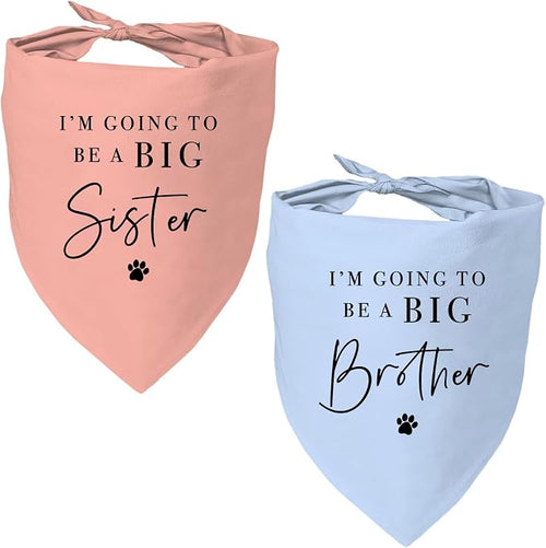 2 Pack Dog Bandanas for Pregnancy Announcement, I'm Going to Be A Big Brother by Mixrowa