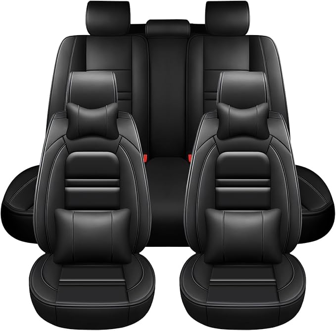 Car Seat Covers for Nissan Car Xterra 2000-2015 | 5-Seats Seat Covers, Waterproof Seat Protectors, Automotive Seat Covers (Full Set with Pillow,Black)