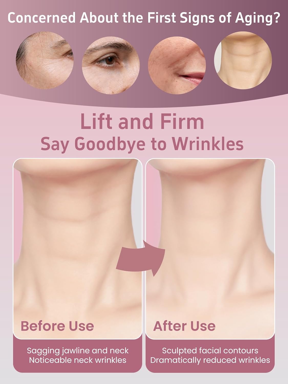 Face Massager Tool/Facial Massager Pro: Electric Lifting Device for Face & Neck - Anti-Aging Skin Firming, Reducing Wrinkles/Dark Circles - at-Home Facial Sculptor