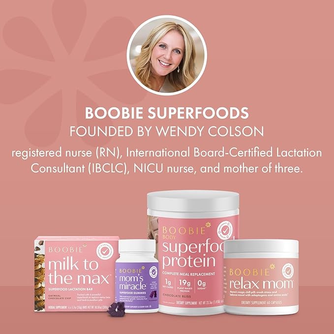 Boobie Bar Superfood Oatmeal Chocolate Chip Lactation Bar for Breastfeeding Moms to Increase Milk Supply | #1 Selling Lactation Snack Bars | Vegan, Fenugreek-Free, Gluten-Free, Dairy-Free (12 Bars)